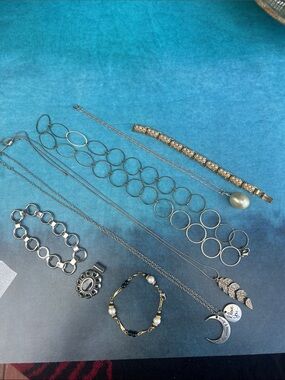 Mixed Silver and Gold Tone Women's Jewelry Lot with Pearl Accent